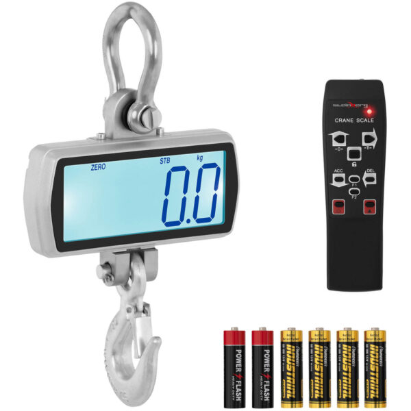 Waga hakowa wisząca magazynowa z pilotem duży wyświetlacz LCD do 1T 1000 / 0.5 kg 1 10030562 1