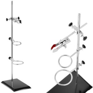 Statyw stojak laboratoryjny z wyposażeniem 1 uchwyt 2 pierścienie 50 mm 70 mm 4 Statyw stojak laboratoryjny z wyposażeniem 1 uchwyt 2 pierścienie 50 mm 70 mm - obrazek 1