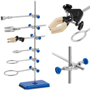 Statyw stojak laboratoryjny z wyposażeniem 60 cm 1 zacisk biurety 2 zaciski 3 pierścienie 60 mm 80 mm 100 mm 6 Statyw stojak laboratoryjny z wyposażeniem 60 cm 1 zacisk biurety 2 zaciski 3 pierścienie 60 mm 80 mm 100 mm - obrazek 1