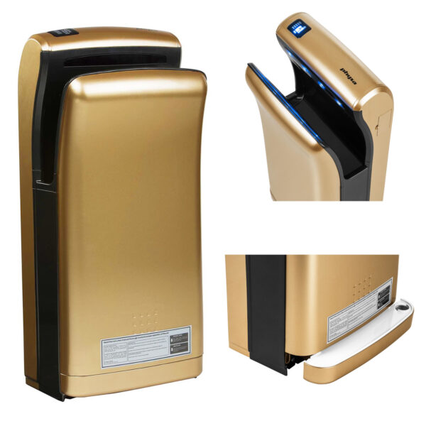 10040150 suszarka kieszeniowa scienna do rak elektryczna zlota 1200w physa bari gold