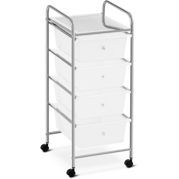 Wózek organizer kosmetyczny łazienkowy z 4 szufladami do 28 kg 37 x 32.5 x 76 cm 1 10040267 1
