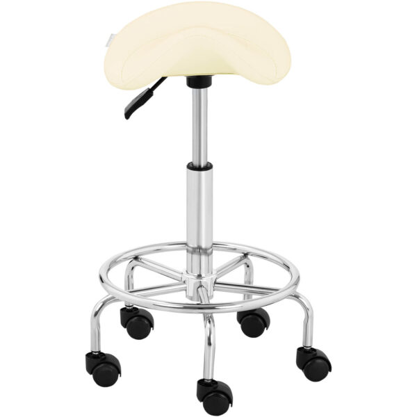 Taboret stołek hoker kosmetyczny siodłowy na kółkach Frankfurt do 150 kg beżowy 5 10040300 5