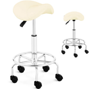 Taboret stołek hoker kosmetyczny siodłowy na kółkach Frankfurt do 150 kg beżowy 6 Taboret stołek hoker kosmetyczny siodłowy na kółkach Frankfurt do 150 kg beżowy - obrazek 1
