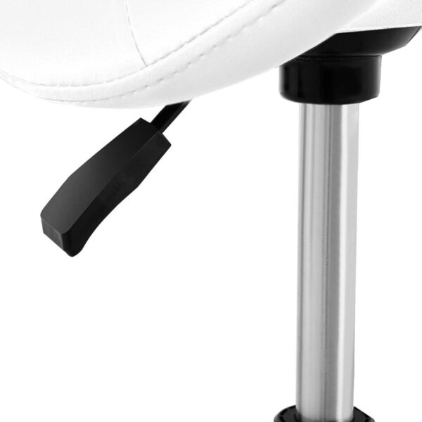 Taboret stołek hoker kosmetyczny siodłowy na kółkach Frankfurt do 150 kg biały 2 10040301 2