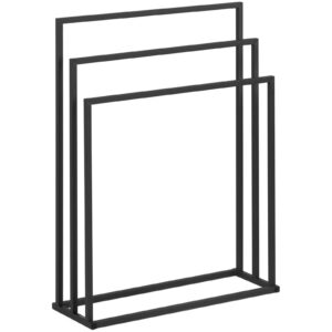 Stojak wieszak na 3 ręczniki wolnostojący podłogowy STAL 65 x 21.5 x 84 cm ciemnoszary 8 Stojak wieszak na 3 ręczniki wolnostojący podłogowy STAL 65 x 21.5 x 84 cm ciemnoszary - obrazek 2