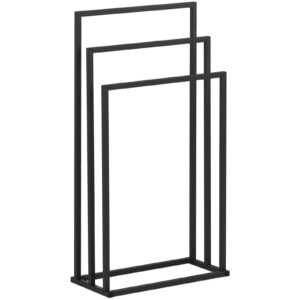 Stojak wieszak na 3 ręczniki wolnostojący podłogowy STAL 45 x 21.5 x 84 cm ciemnoszary 8 Stojak wieszak na 3 ręczniki wolnostojący podłogowy STAL 45 x 21.5 x 84 cm ciemnoszary - obrazek 2