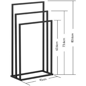 Stojak wieszak na 3 ręczniki wolnostojący podłogowy STAL 45 x 21.5 x 84 cm ciemnoszary 13 Stojak wieszak na 3 ręczniki wolnostojący podłogowy STAL 45 x 21.5 x 84 cm ciemnoszary - obrazek 7