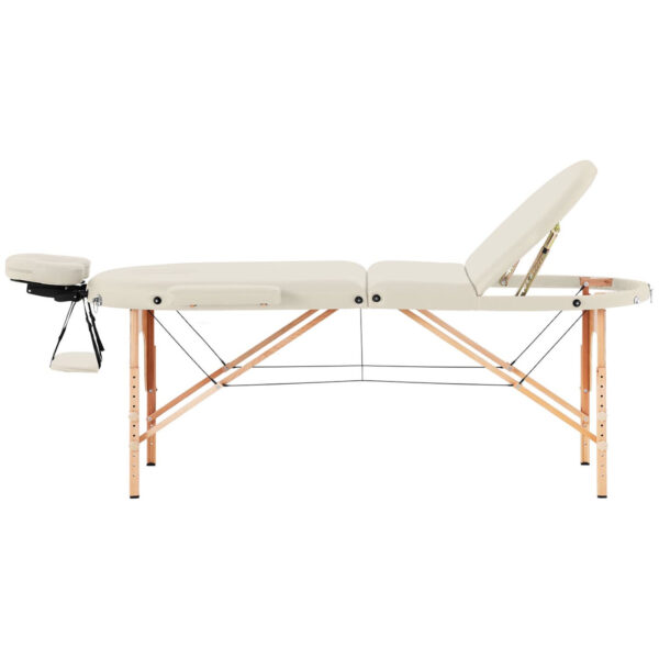 Stół łóżko do masażu przenośne składane z drewnianym stelażem Colmar Beige do 227 kg beżowe 5 10040465 5