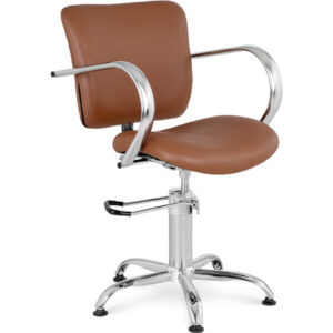 Fotel krzesło fryzjerskie barberskie kosmetyczne London Brown brązowe - obrazek 2
