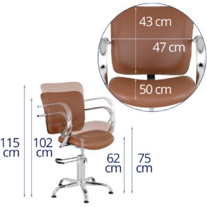 Fotel krzesło fryzjerskie barberskie kosmetyczne London Brown brązowe 13 Fotel krzesło fryzjerskie barberskie kosmetyczne London Brown brązowe - obrazek 7