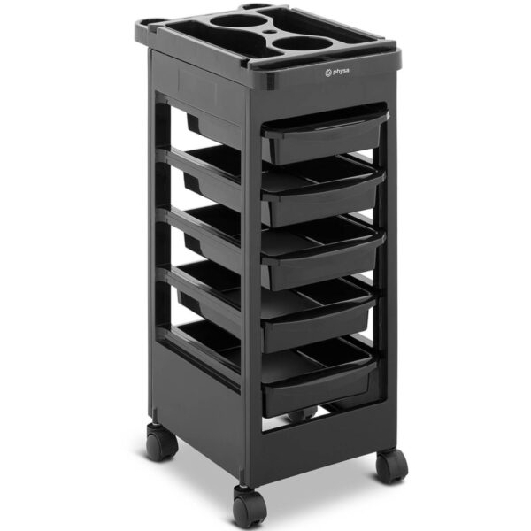 Wózek pomocnik fryzjerski do strzyżenia koloryzacji 5 szuflad półka 495 x 315 mm 1 10040537 1