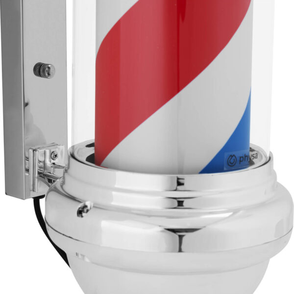 Słupek szyld fryzjerski barberski barber pole obrotowy podświetlany 25 cm - srebrny 2 10040661 2