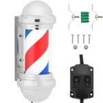 10040661 slupek szyld fryzjerski barberski barber pole obrotowy podswietlany 25 cm srebrny ean 4062859183538 hurtownia sklep tanio