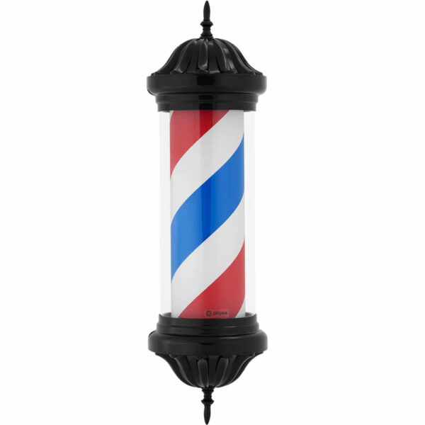 Słupek szyld fryzjerski barberski barber pole obrotowy podświetlany 38 cm - czarny 4 10040662 4
