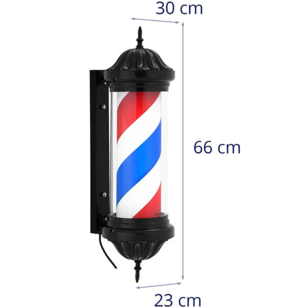 Słupek szyld fryzjerski barberski barber pole obrotowy podświetlany 38 cm - czarny 6 10040662 6