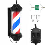 10040662 slupek szyld fryzjerski barberski barber pole obrotowy podswietlany 38 cm czarny ean 4062859183545 hurtownia sklep tanio