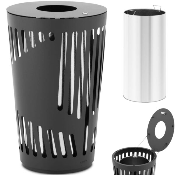 10050323-kosz-na-odpady-smieci-miejski-zewnetrzny-okragly-z-zelaza-sr-50-x-80-cm-ciemnoszary-ean-4062859120274-hurtownia-sklep 10050323 kosz na odpady smieci miejski zewnetrzny okragly z zelaza sr 50 x 80 cm ciemnoszary ean 4062859120274 hurtownia sklep