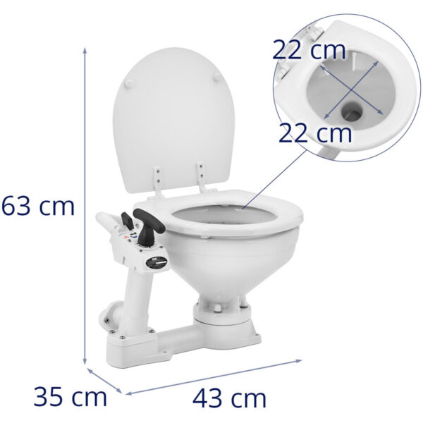 Toaleta jachtowa stacjonarna ceramiczna z pompką ręczną 230 x 210 mm 6 10061964 6