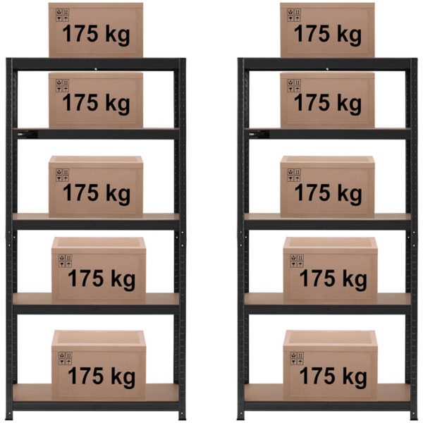 Regał magazynowy metalowy 5 półek 875 kg 90 x 40 x 180 cm szaroniebieski 2 szt. 5 10061975 5