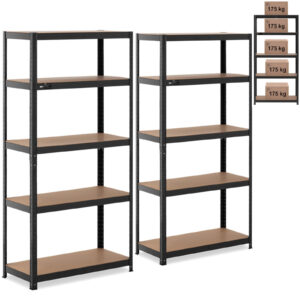 Regał magazynowy metalowy 5 półek 875 kg 90 x 40 x 180 cm szaroniebieski 2 szt. 7 Regał magazynowy metalowy 5 półek 875 kg 90 x 40 x 180 cm szaroniebieski 2 szt. - obrazek 1