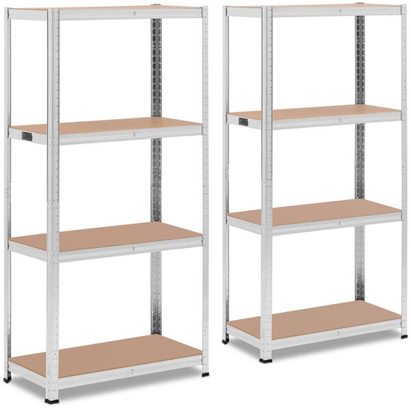 Regał magazynowy metalowy 4 półki 320 kg 80 x 40 x 160 cm szary 2 szt. 1 10061979 1