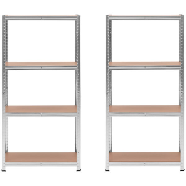 Regał magazynowy metalowy 4 półki 320 kg 80 x 40 x 160 cm szary 2 szt. 4 10061979 4
