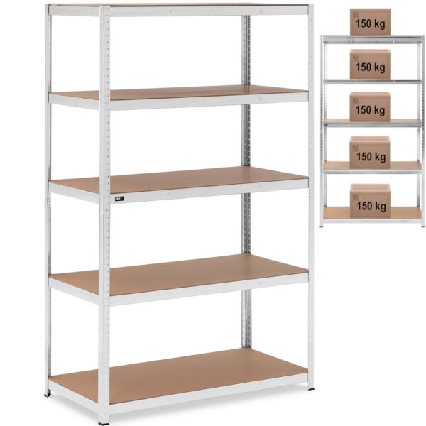 10061983 regal magazynowy metalowy 5 polek 750 kg 120 x 60 x 197 cm szary ean 4062859091185 hurtownia zielona gora