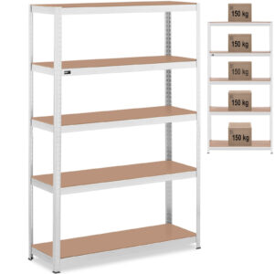 Regał magazynowy metalowy 5 półek 750 kg 120 x 40 x 180 cm szary - obrazek 1