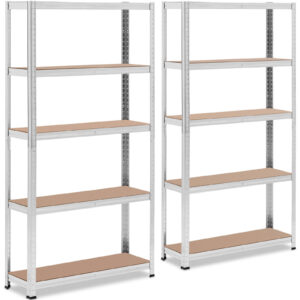 Regał magazynowy metalowy 5 półek 875 kg 90 x 30 x 180 cm szary 2 szt. - obrazek 2
