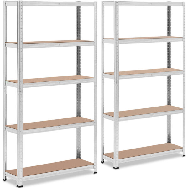 Regał magazynowy metalowy 5 półek 875 kg 90 x 30 x 180 cm szary 2 szt. 1 10061986 1