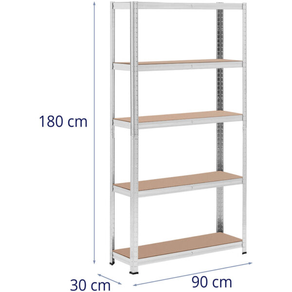 Regał magazynowy metalowy 5 półek 875 kg 90 x 30 x 180 cm szary 2 szt. 6 10061986 6