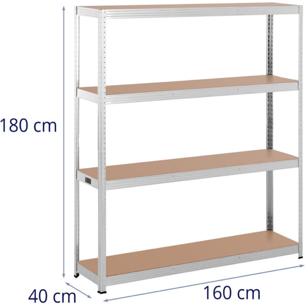 Regał magazynowy metalowy 4 półki 600 kg 160 x 40 x 180 cm szary 6 10061987 6