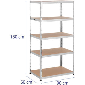 Regał magazynowy metalowy 5 półek 875 kg 90 x 60 x 180 cm szary 13 Regał magazynowy metalowy 5 półek 875 kg 90 x 60 x 180 cm szary - obrazek 7