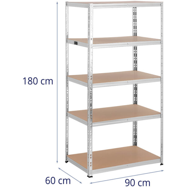 Regał magazynowy metalowy 5 półek 875 kg 90 x 60 x 180 cm szary 6 10061989 6