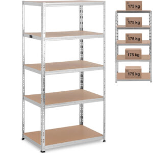 Regał magazynowy metalowy 5 półek 875 kg 90 x 60 x 180 cm szary - obrazek 1