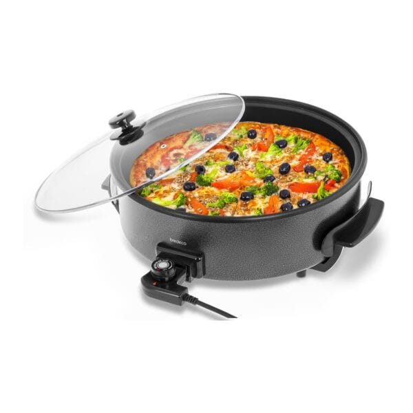 Multipatelnia patelnia do pizzy bekonu teflonowa 40cm 1400W Bredeco 1 10080020 1