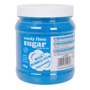 Kolorowy cukier do waty cukrowej niebieski o smaku gumy balonowej 1kg - obrazek 1
