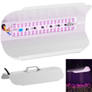 Lampa do wzrostu uprawy roślin pełne spektrum 25 x 12 cm 136 LED 50 W srebrna 9 Lampa do wzrostu uprawy roślin pełne spektrum 25 x 12 cm 136 LED 50 W srebrna - obrazek 1