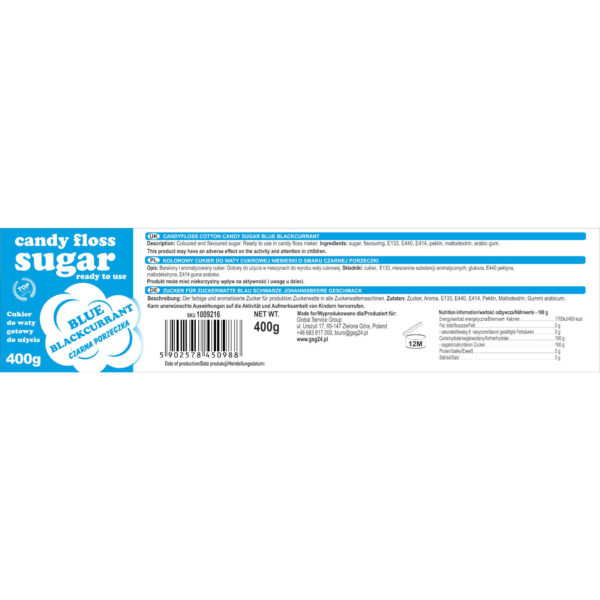 Kolorowy cukier do waty cukrowej niebieski o smaku czarnej porzeczki 400g 1 1009216 1 etykieta cukier do waty cukrowej niebieski o smaku czarnej porzeczki 400g producent hurtownia