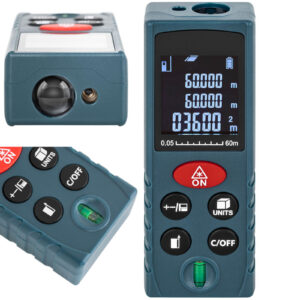 Dalmierz laserowy z wyświetlaczem LCD 60 m / 2 mm 6 Dalmierz laserowy z wyświetlaczem LCD 60 m / 2 mm - obrazek 1