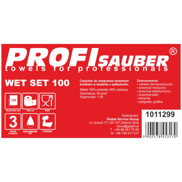 Ściereczki w wiaderku do nasączania z dozownikiem ProfiSauber WET SET 100 1 1011299 profisauber wetset100 sciereczki w wiaderku do nasaczania z dozownikiem hurtownia sklep dystrybutor