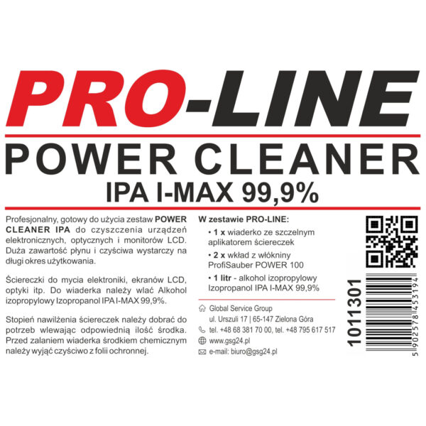 POWER CLEANER IPA zestaw do czyszczenia elektroniki optyki i monitorów PRO-LINE 1 1011301 proline power cleaner ipa zestaw do czyszczenia elektroniki optyki monitorow hurtownia sklep dystrybutor