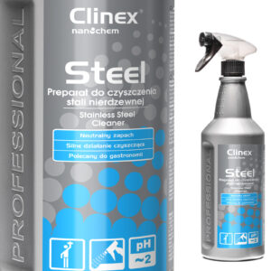 Płyn do mycia mebli i urządzeń ze stali nierdzewnej CLINEX Gastro Steel 1L 2 Płyn do mycia mebli i urządzeń ze stali nierdzewnej CLINEX Gastro Steel 1L - obrazek 1