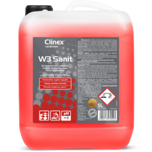 Płyn koncentrat do mycia glazury podłóg ścian w sanitariatach łazienkach CLINEX W3 Sanit 5L 1 Płyn koncentrat do mycia glazury podłóg ścian w sanitariatach łazienkach CLINEX W3 Sanit 5L - obrazek 1