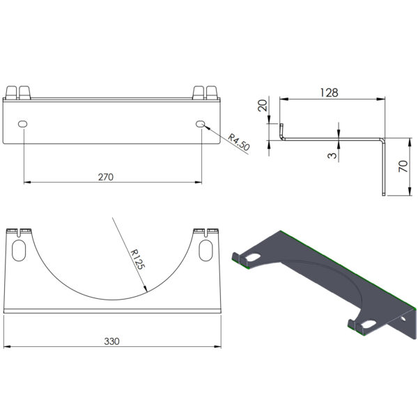 Uchwyt ścienny na 1 butlę gazową maks. śr. butli 250 mm PRO-LINE 1 1013439 1
