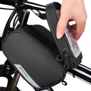 Torba rowerowa na ramę + odczepiany pokrowiec na telefon do 6.5"" 1.5l czarna 13 Torba rowerowa na ramę + odczepiany pokrowiec na telefon do 6.5"" 1.5l czarna - obrazek 3