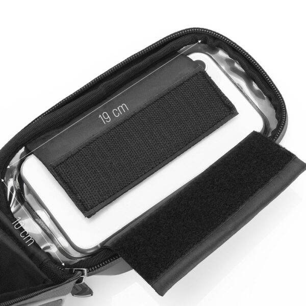 Torba rowerowa na ramę z etui na telefon 2 l czarna 4 1016473 5 torba rowerowa na rame z etui na telefon wozinsky hurtownia sklep