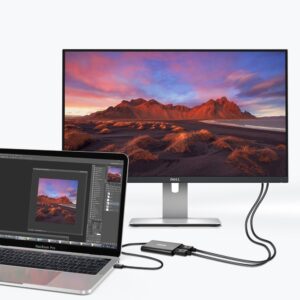 Adapter rozdzielacz USB Typ C Thunderbolt 3 czarny - obrazek 4