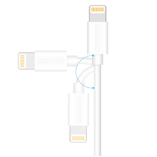 Kabel przewód MFI USB - Lightning 1.2m biały 2 1016563 3 kabel przewod mfi usb lightning 12m b choetech hurtownia sklep