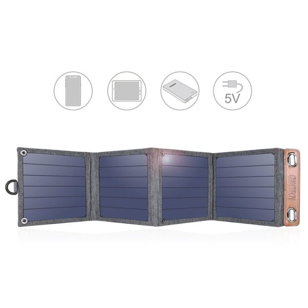Ładowarka solarna do telefonu turystyczna z USB 14W rozkładana szara 3 1016581 4 ladowarka solarna do telefonu turystyczn choetech hurtownia sklep